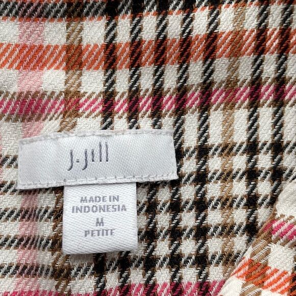 J Jill Rust Plaid Blouse - MP - Picture 3 of 4
